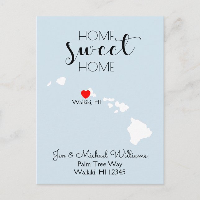 We've Moved | Home Sweet Home Hawaii Announcement Postcard (Front)
