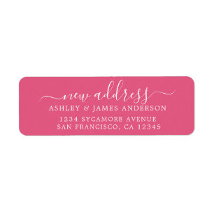 We've Moved Hot Pink New Address label