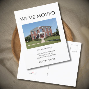 We've Moved House Photo Simple Moving  Announcement Postcard