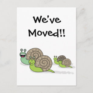 We've Moved House Snails Announcement Postcard