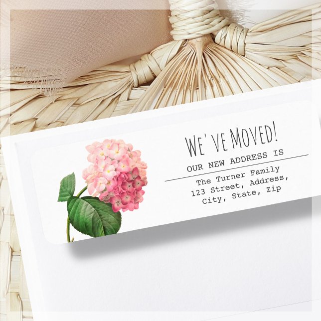 We've Moved Hydrangea Return Address (Creator Uploaded)
