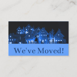 We've Moved Illuminated Christmas Houses Enclosure Card