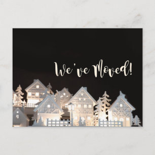 We've Moved  Illuminated Christmas Houses Postcard