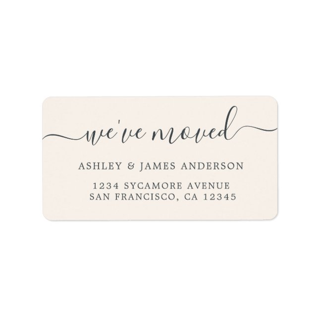 We've Moved Ivory New Address label (Front)