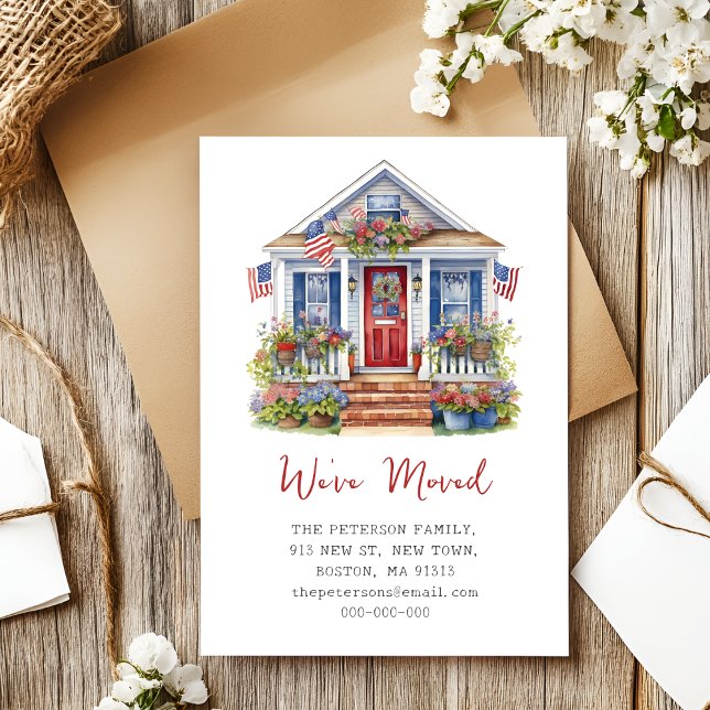 We've Moved | July 4th New Home Moving Announcement Postcard (Creator Uploaded)