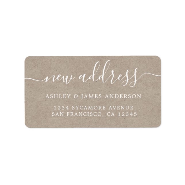 We've Moved Kraft Paper New Address label (Front)
