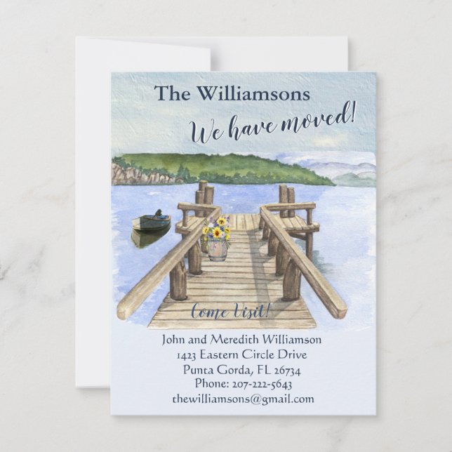 We've Moved Lake Boat Mountain Dock Move Announcement (Front)