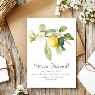 We've Moved Lemon Blossom New Address Announcement Postcard