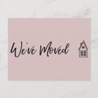 We've Moved  Little House Drawing Light Dusty Rose