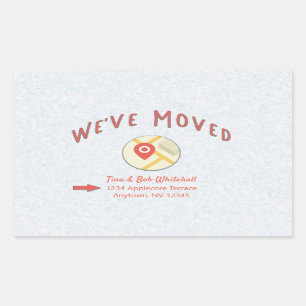 We've Moved Location Pin Icon Computer Map Rectangular Sticker