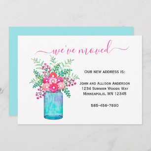 We've Moved   Mason Jar Floral Moving Announcement