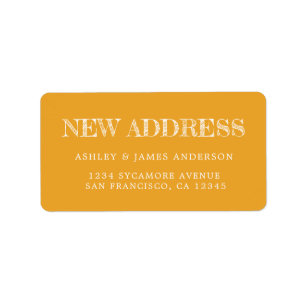 We've Moved Mellow Yellow New Address label