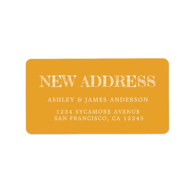 We've Moved Mellow Yellow New Address label (Front)