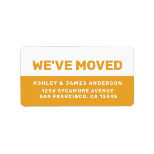 We've Moved Mellow Yellow White New Address Label
