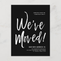 We've Moved | Minimal Black New Address Postcard