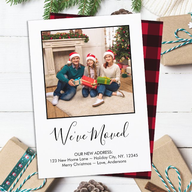 We've Moved Minimalist Custom Photo Holiday Moving Enclosure Card (Creator Uploaded)