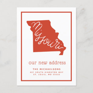 We've Moved Missouri Typography Holiday Postcard