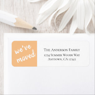 We've Moved   Modern Coral Return Address Label
