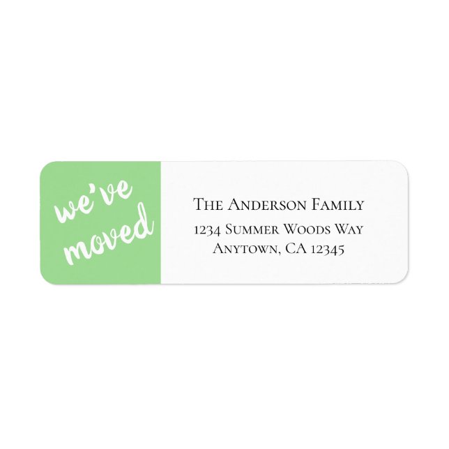 We've Moved | Modern Key Lime Return Address Label (Front)
