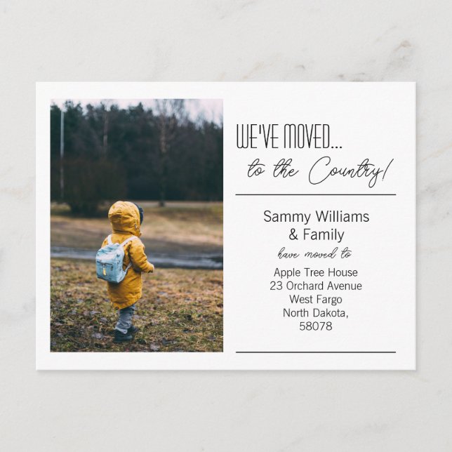 We've moved... Modern New Address Photo Announcement Postcard (Front)