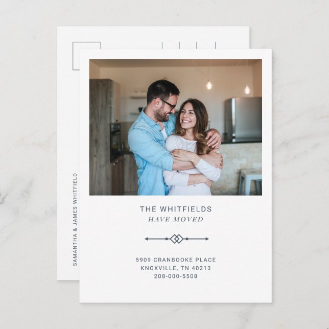 We've Moved Modern Photo Moving Announcement Postcard (Front/Back)