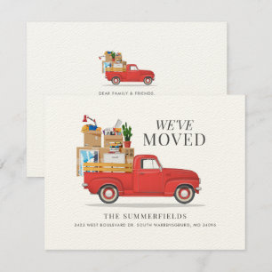 We've Moved Modern Red Truck Moving Announcement
