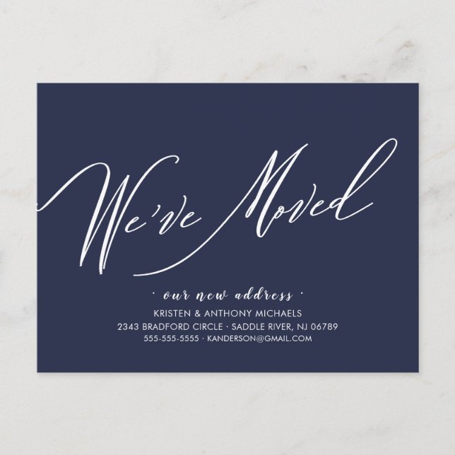 We've Moved Modern Script Moving Announcement (Front)