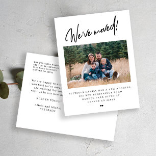 We've moved modern simple photo moving announcement postcard