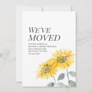 We've Moved Modern Watercoler Sunflower Moving Announcement