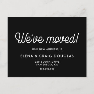 We've moved - Moving announcement black Postcard