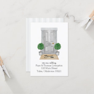 We've Moved Moving Announcement Grey Door 