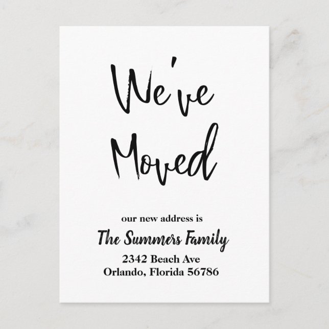 We've Moved Moving Announcement Modern Script (Front)