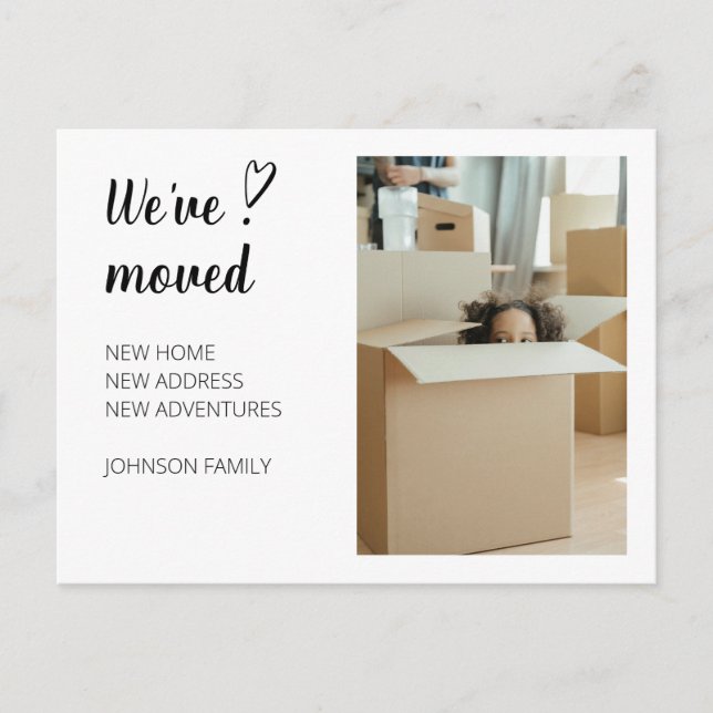 We've Moved Moving Announcement Photo 2. Postcard (Front)