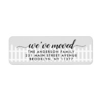 We've Moved Moving Announcement Picket Fence Grey