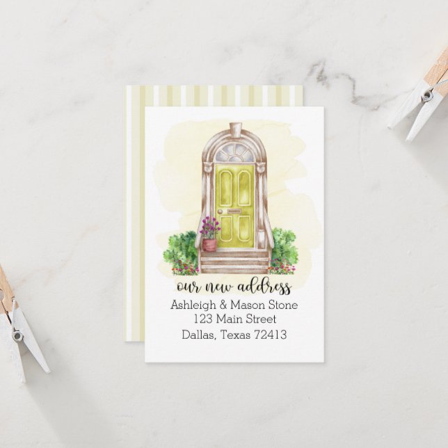 We've Moved Moving Announcement Yellow Door (Front/Back In Situ)