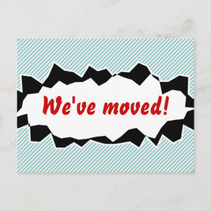 We've moved moving postcards   ripped paper
