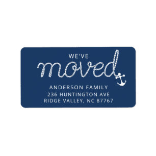 We've Moved Nautical Anchor Return Address Label