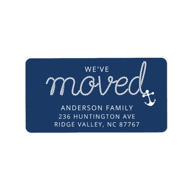 We've Moved Nautical Anchor Return Address Label (Front)