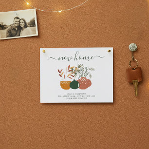 We've moved, new address announcement card