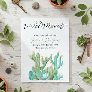We've  Moved New Address Announcement House Cactus