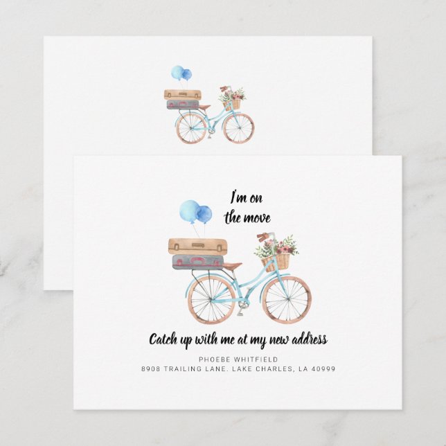 We've Moved New Address Bicycle Moving Announcement (Front/Back)