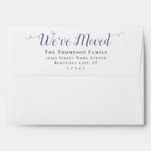 We've Moved New Address Dusty Blue Script Moving Envelope
