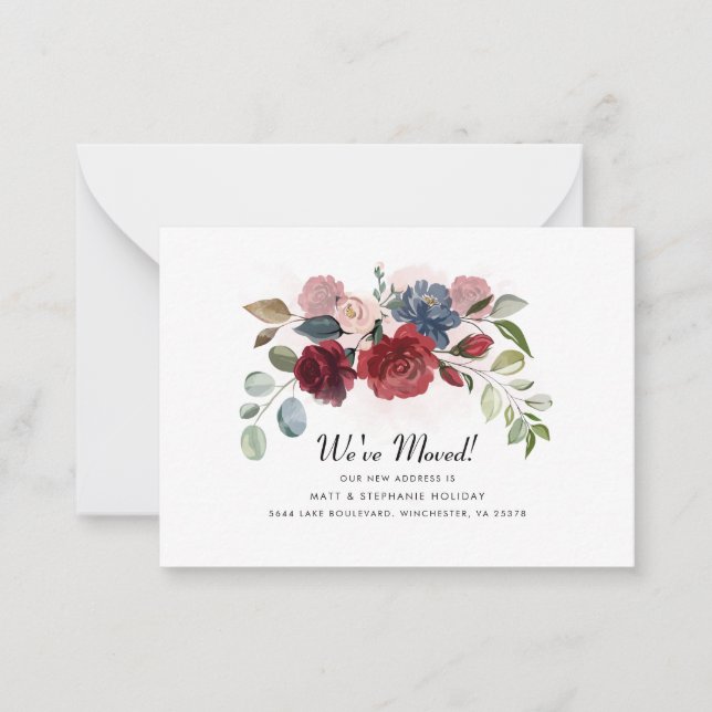 We've Moved New Address Modern Floral Moving Card (Front)