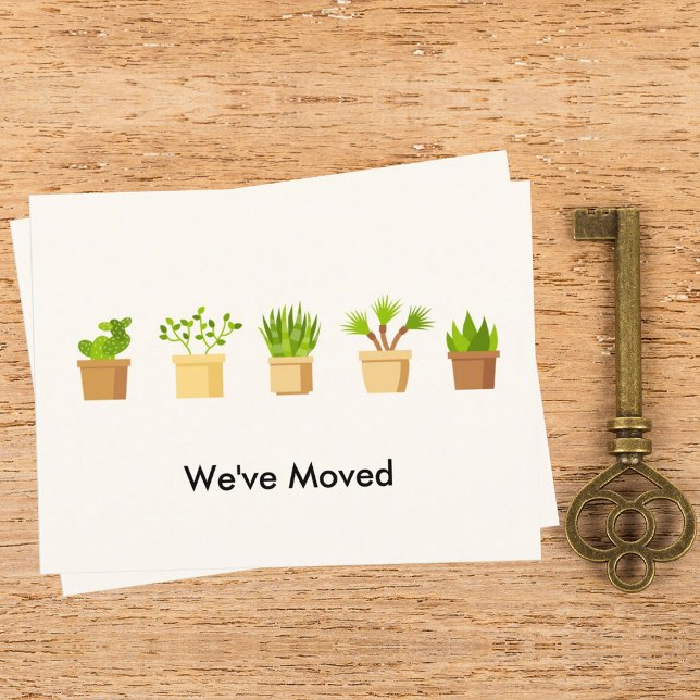 We've Moved New Address Modern Plants Announcement Postcard (Creator Uploaded)