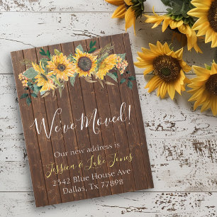 We've Moved New Address  Moving Rustic Sunflower Announcement Postcard