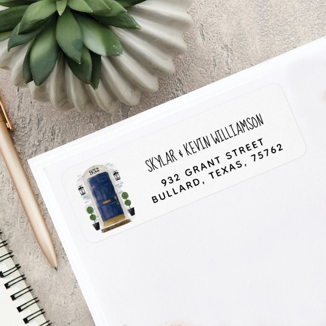 We've Moved - New Address Navy Watercolor Door (Creator Uploaded)