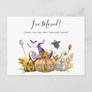 We've Moved New Address Notice Moving Halloween An Announcement Postcard