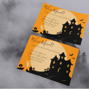 We've Moved New Address Notice Moving Halloween Announcement Postcard