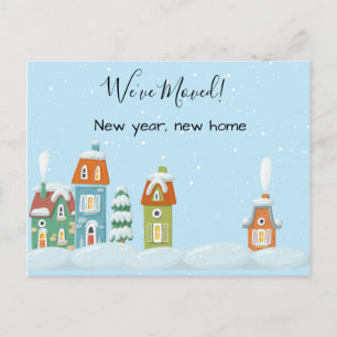 We've Moved New Address Notice Moving New Year Announcement Postcard
