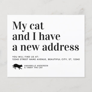 We've Moved New Address Pet Cat Moving Annoucement